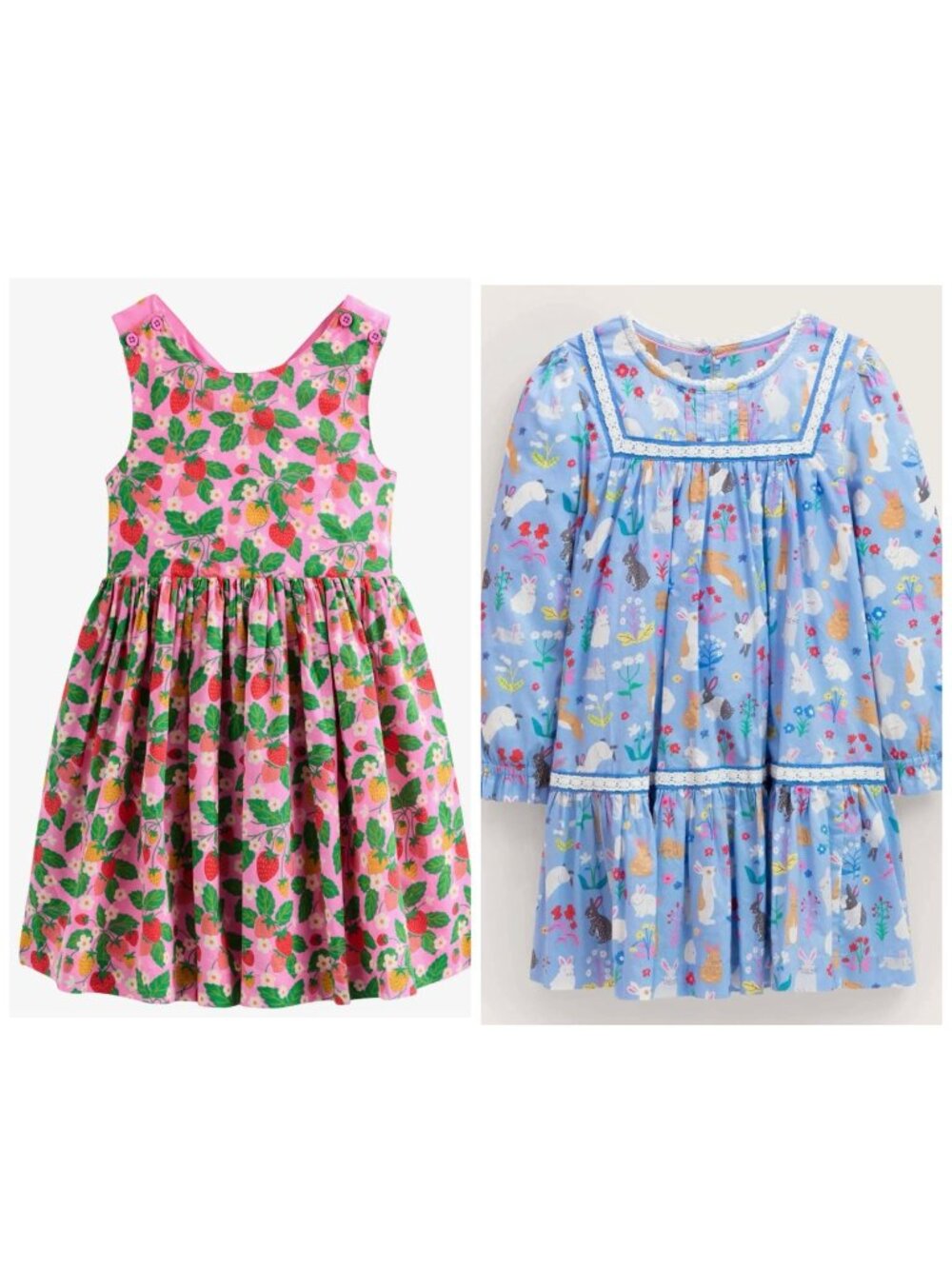Mini Boden Size 6-7 / 7-8 Kids Girls Lot Bundle of 2 Floral Dresses
